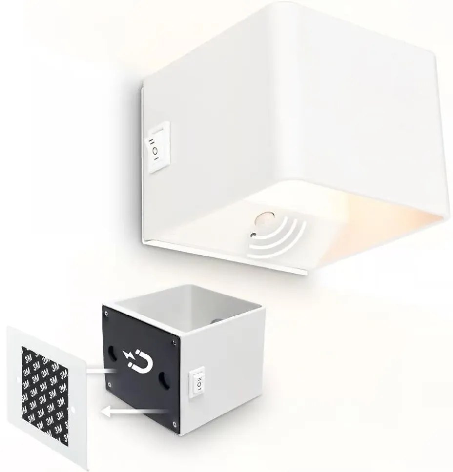 Briloner 3879016 - LED újratölthető fali lámpa érzékelővel BORRA LED/1,5W/5V 3600 mAh fehér