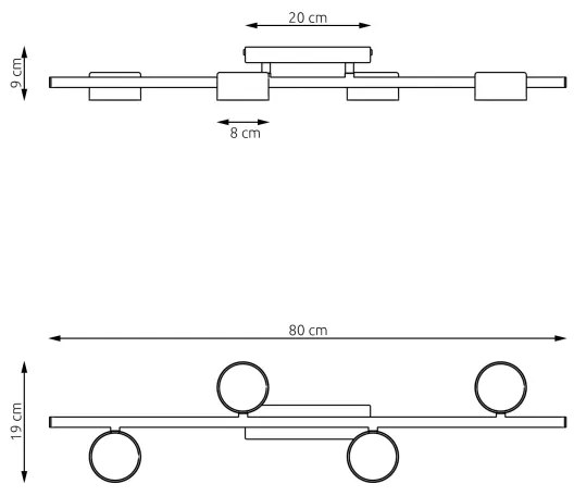 Mennyezeti lámpa BET 4xGX53/12W/230V fekete
