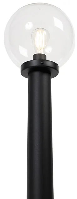 Álló kültéri lámpa fekete átlátszó gömbbel 100 cm IP44 - Sfera