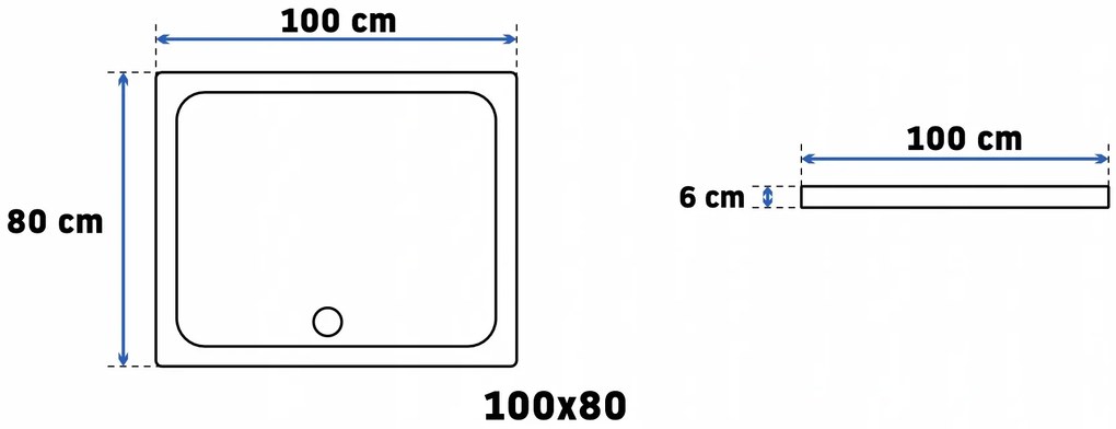 Zuhanykabin Rea Punto 80x100 Gold