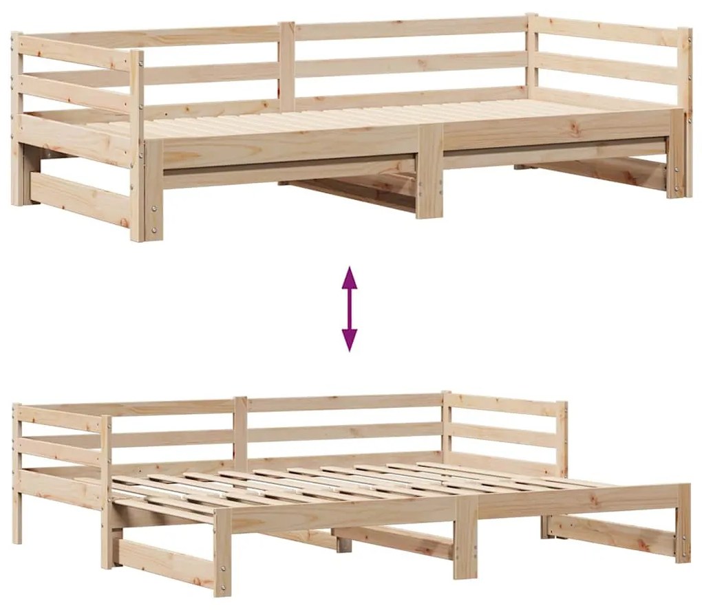 kihúzható heverő fiókokkal matrac nélkül 80 x 200 cm