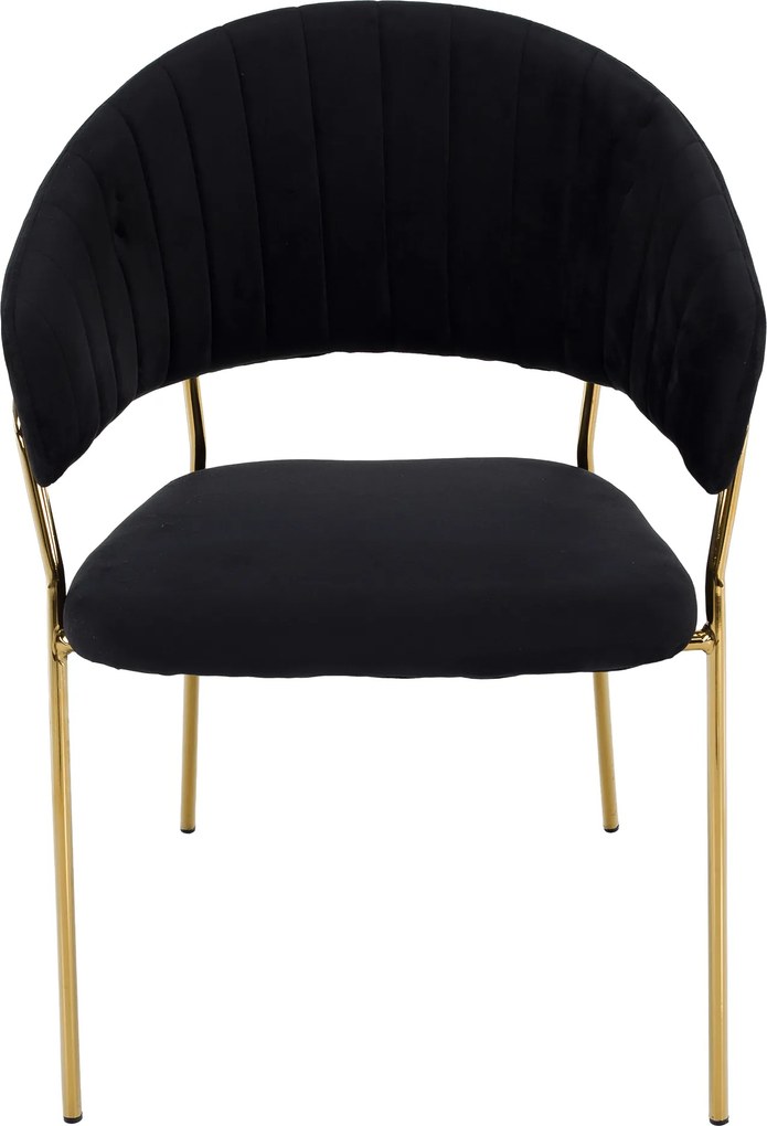 Design étkezőszék, fekete Velvet szövet/gold króm arany, DASMIN TYP 1