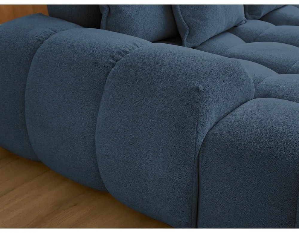 Sötétkék zsenília kinyitható-tárolóhelyes sarokkanapé (jobb oldali-U alakú) Everest – Bobochic Paris