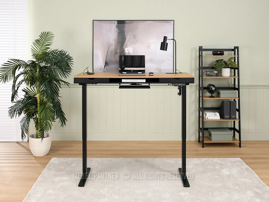 PC asztal Osto 140 (fekete tölgy + fekete). 1109839