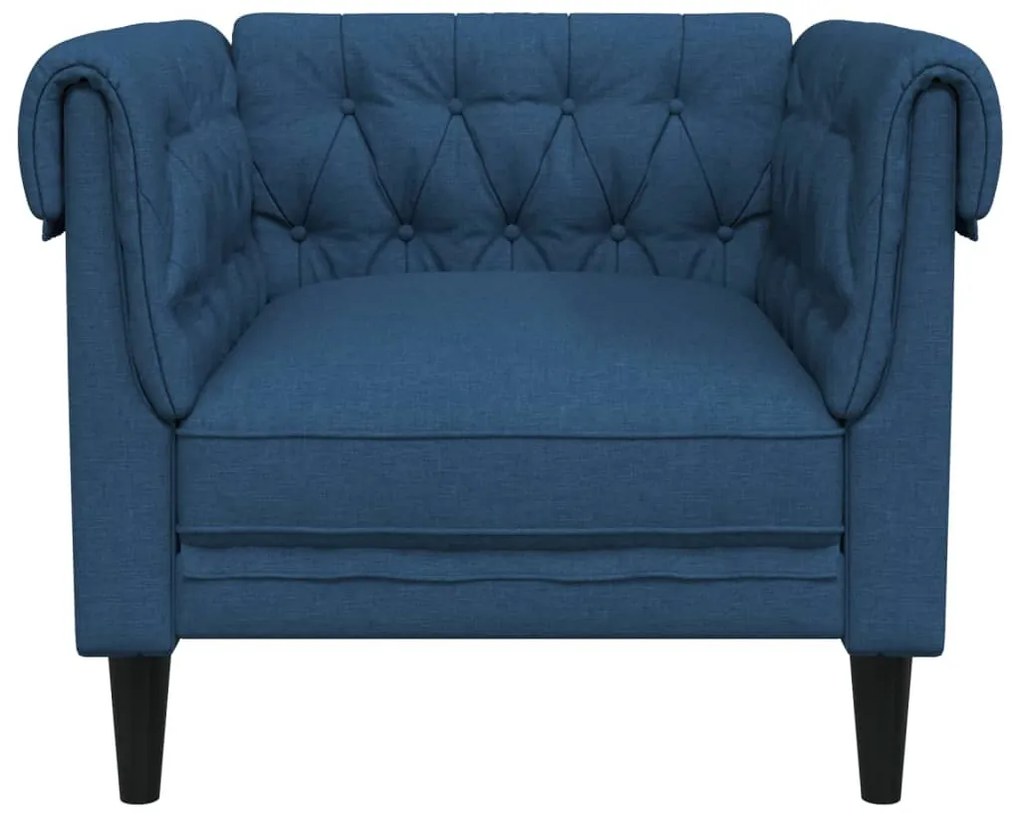 kék szövet Chesterfield kanapé