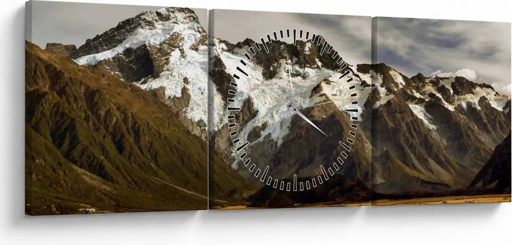Mount Sefton, Új-Zéland képe (órával) (90x30 cm)