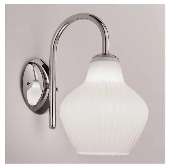 SIRU - Fali lámpa LONDON 1xE27/60W/230V fehér/fényezett króm Velencei üveg
