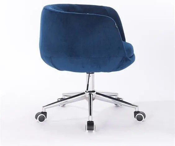 HR333K Tengerkék velur modern szék krómozott lábbal