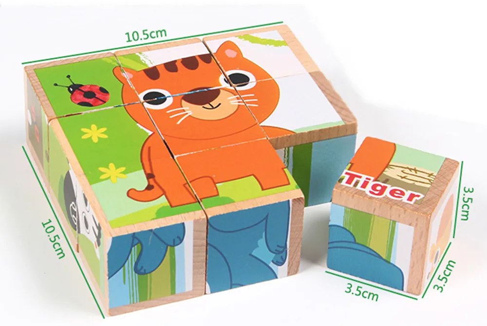 Fakocka puzzle, kirakós fajáték