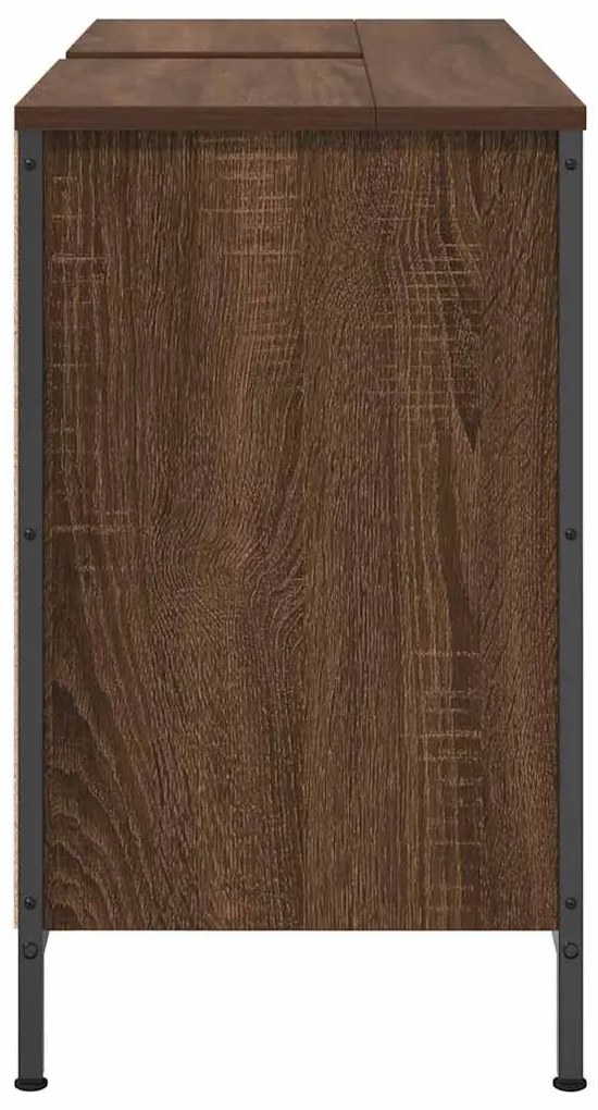 barna tölgy mosdószekrény fiókokkal 90x34,5x60 cm
