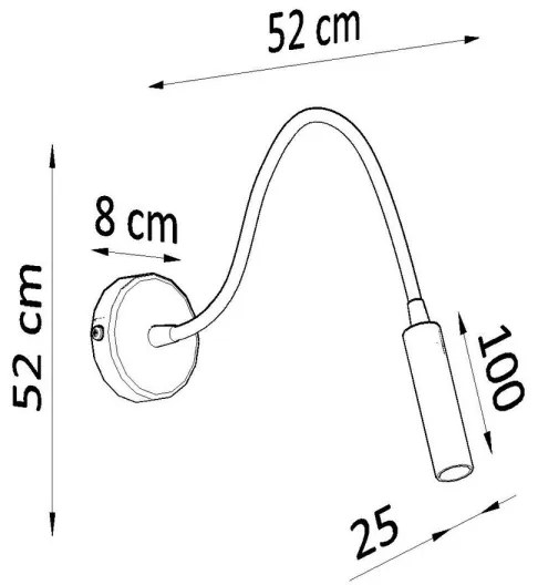 Sollux SL.0910 - Rugalmas kicsi lámpa AXIL 1xG9/12W/230V fekete
