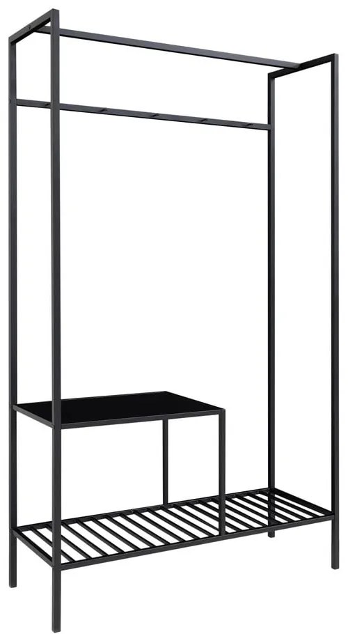 Vita fekete ruhatartó állvány 2 polccal, 170 x 101 cm - House Nordic