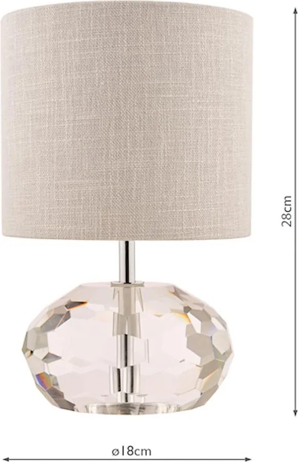 LAURA ASHLEY 3754722-Q IVY Kristály Asztali lámpa Csiszolt króm, Szürke E14 IP20