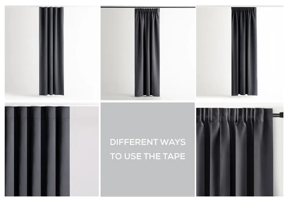 Sötétszürke dimout (részleges sötétítő) függöny 140x270 cm Kierra – Restilo