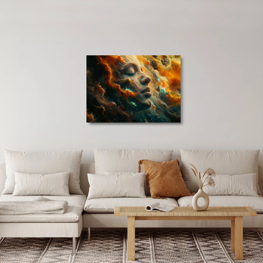 Üveg kép - Arc az űrben (70x50 cm)