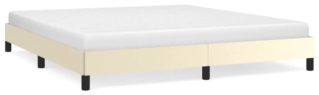 krémszínű műbőr ágykeret 160x200 cm