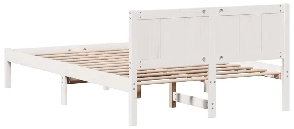 Ágykeret Fehér 120 x 190 cm Tömör fenyőfa
