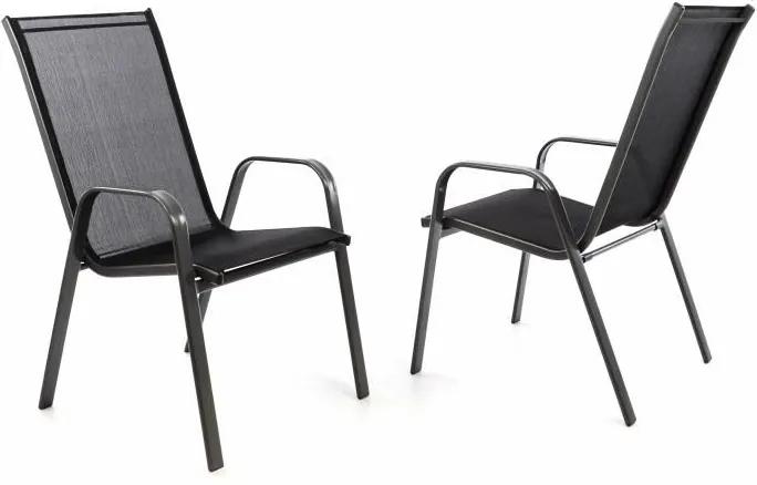 2 db rakásolható szék GARTHEN - fekete