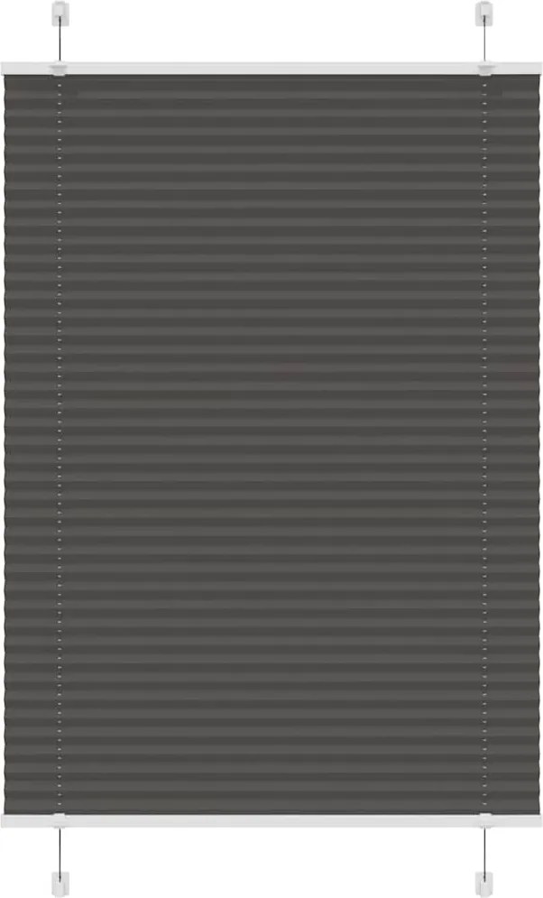 vidaXL pliszírozott redőny fekete 85x150 cm szövetszélesség 84,4 cm