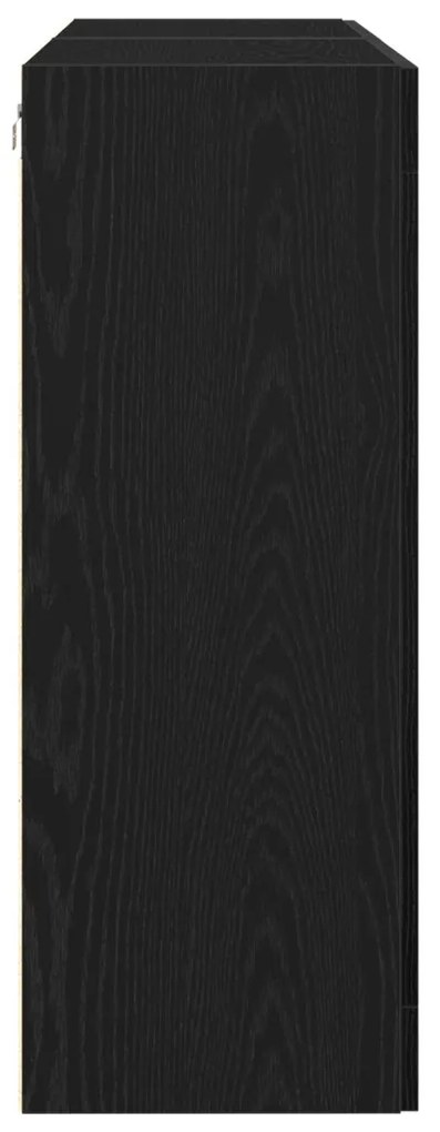Fali Szekrények 2 db Fekete Tölgy 69,5x34x90 cm Mérnöki Fa