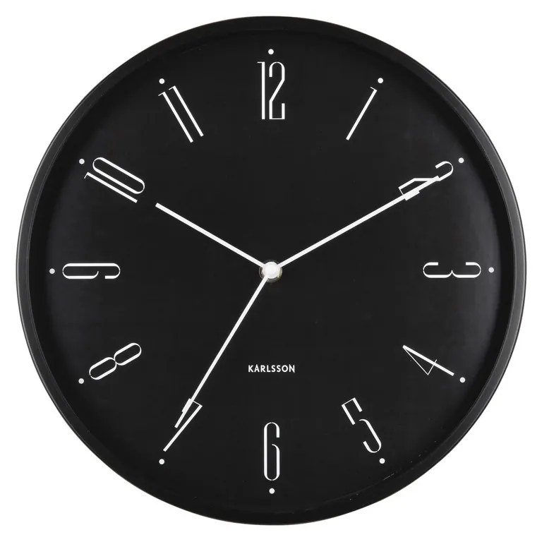 Karlsson 5988BK dizájner falióra, fekete, átmérő30 cm