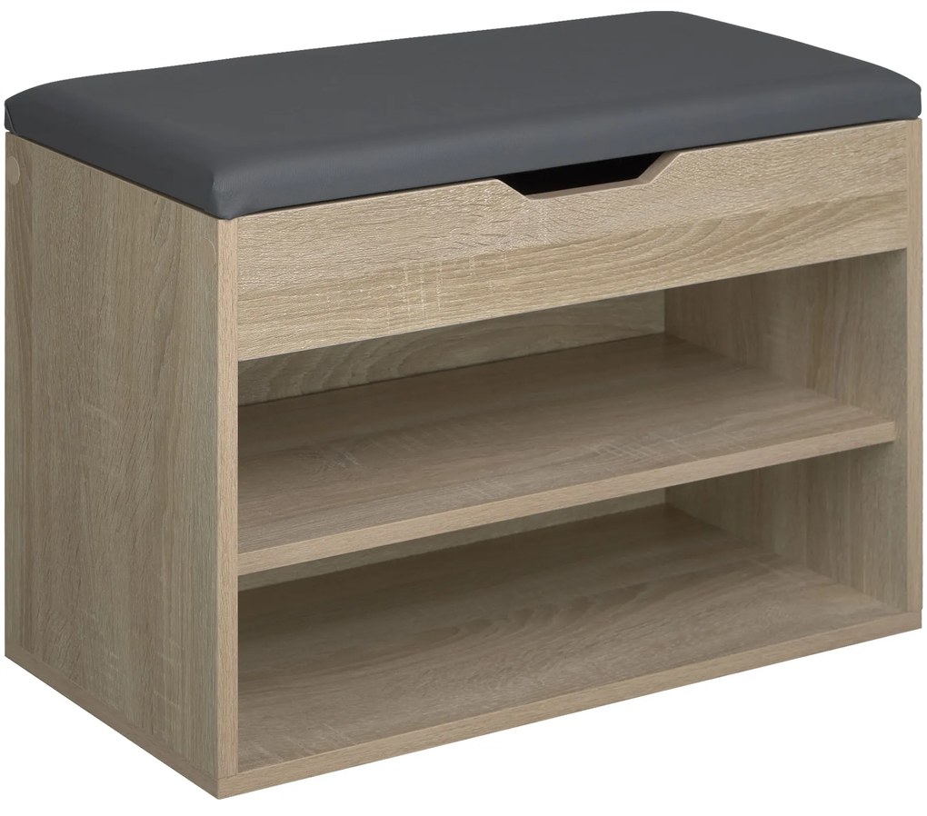 TecTake GmbH 403616 jasmina cipőtároló pad 60x30x43,5cm - könnyű fa, tölgy sonoma
