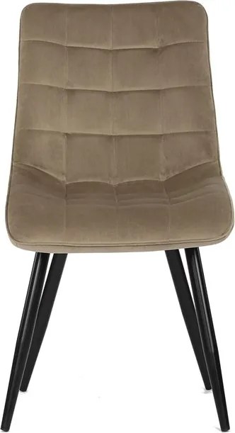 Sötétbézs bársony étkezőszék, fekete fém lábbal CT-384 CAP4