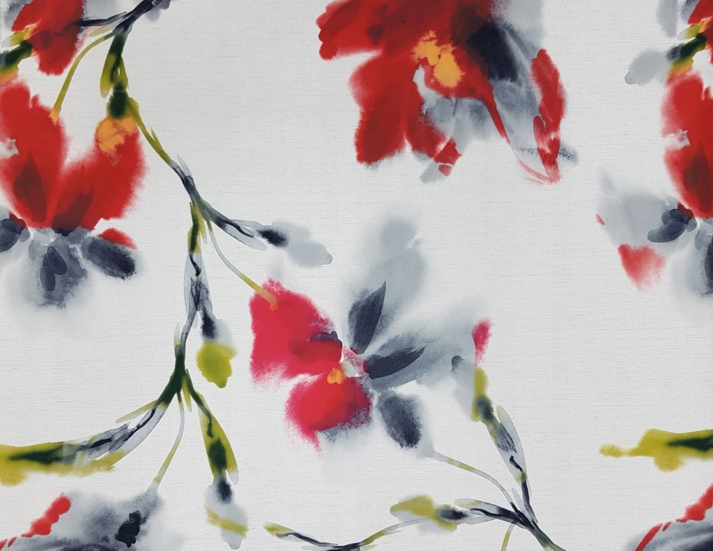 Mg Tk függöny Virágok Piros 3D lengyel Új 0,5M