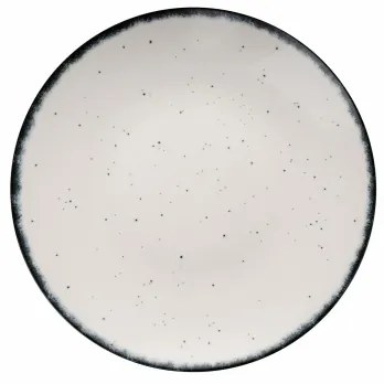 24 darabos étkészlet, fehér/fekete, porcelán