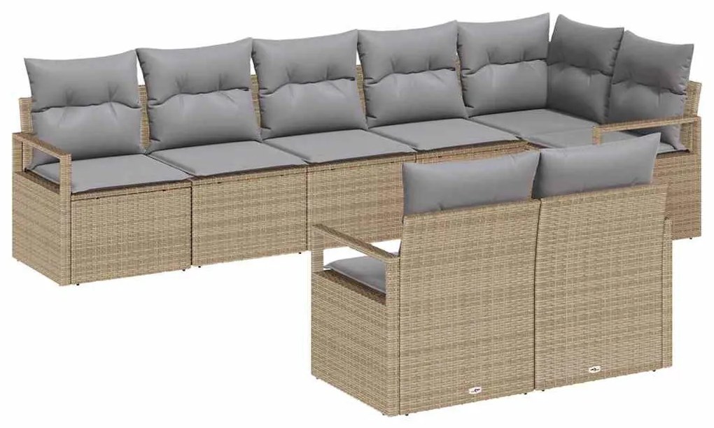 Kanapé Szett 8 pcs Bézs polirattan