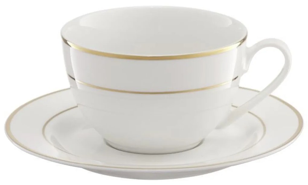Aura Gold 12 darabos Kávés/teáskészlet, Ambition, porcelán, 200 ml, fehér