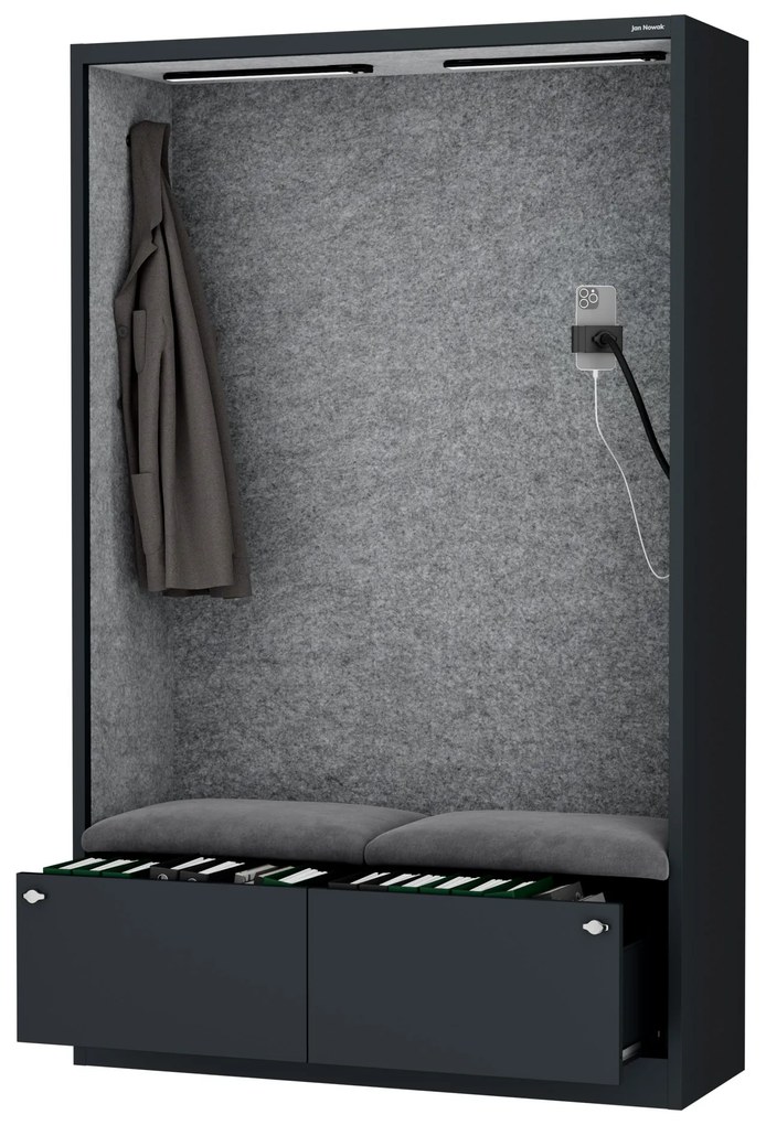 Sally 1150mm korpus Antracytowy - siedzisko Szary