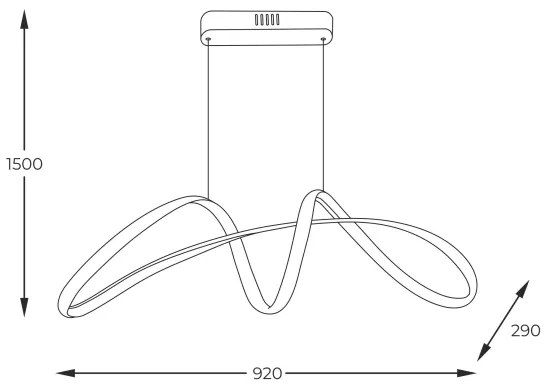 Zuma Line 20026P-GD - LED Csillár zsinóron FERMI LED/50W/230V 3000/4000/6000K