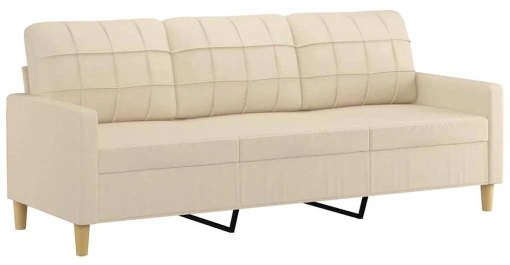 vidaXL 3 személyes krémszínű szövet kanapé 180 cm