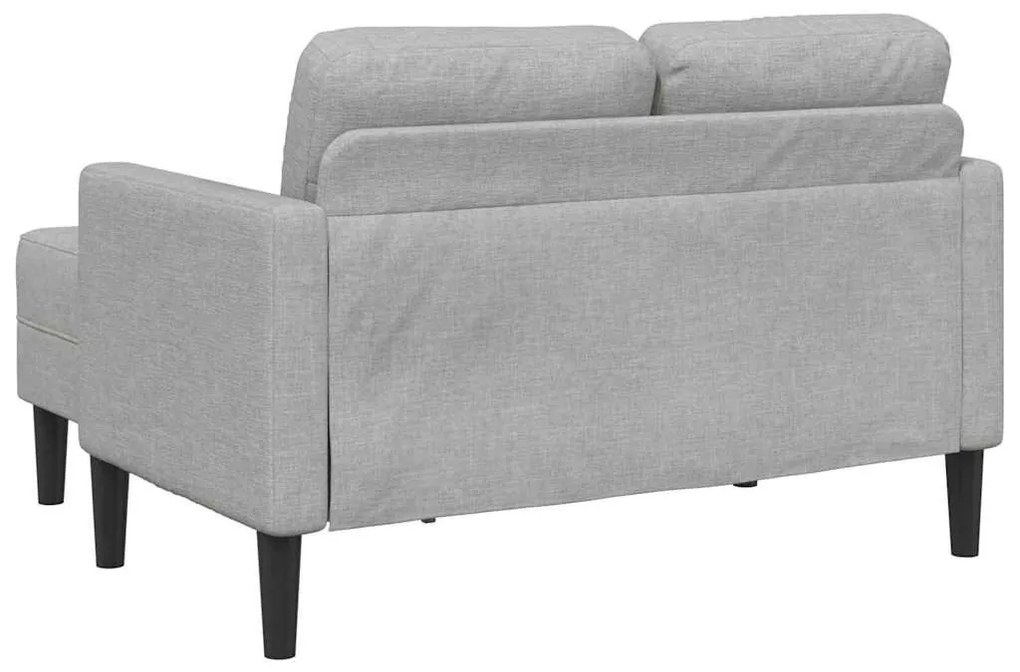 felhőszürke anyagból 2 üléses kanapé L-alakú kanapéval 125 cm