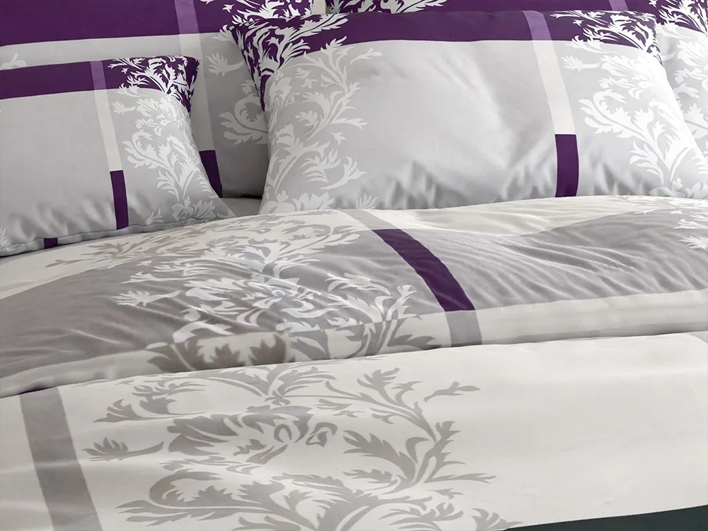 Deluxe pamut ágynemű lila Ágyneműhuzat mérete: 2 db 70 x 90 cm | 200 x 220 cm