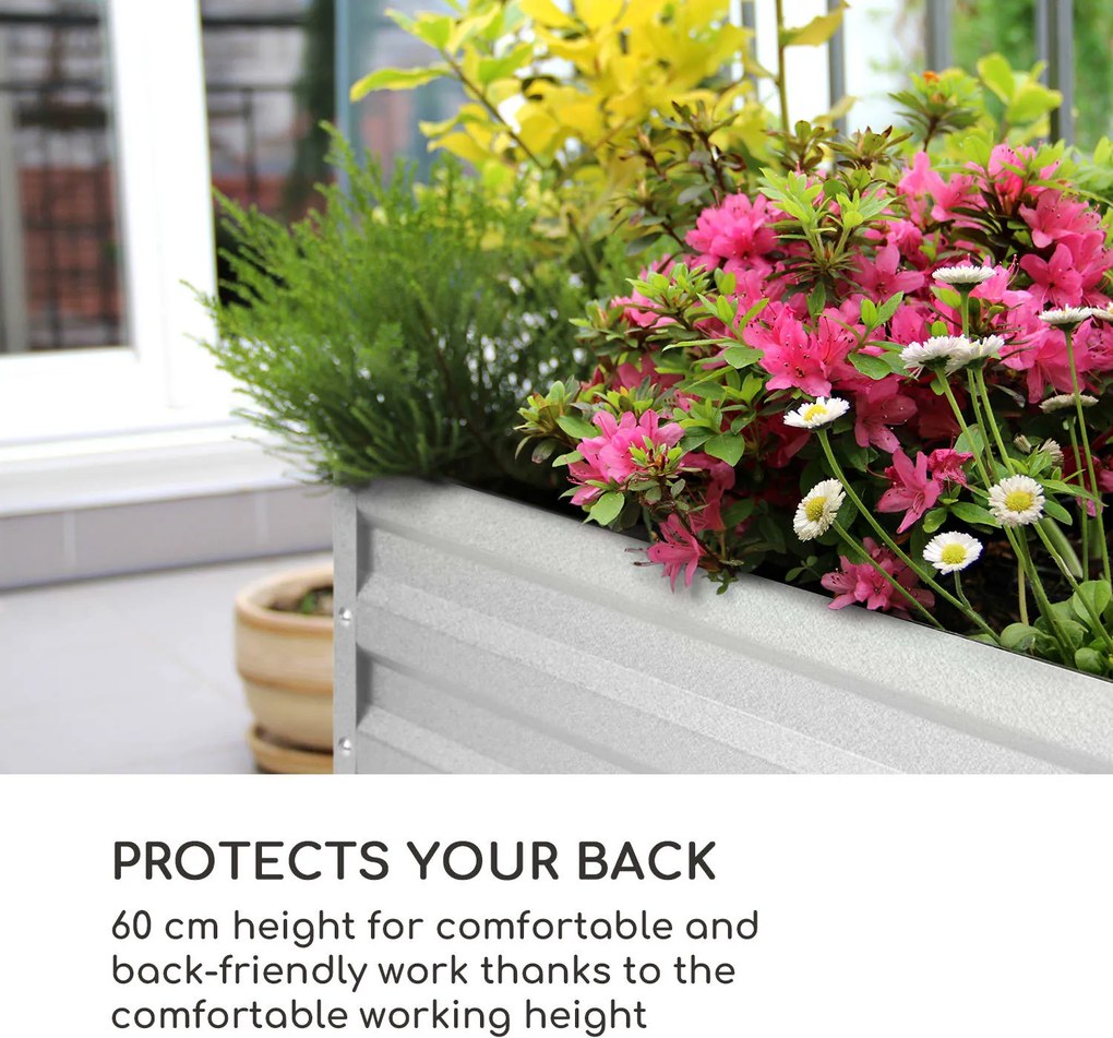 Blumfeldt Blum High Grow Straight, magaságyás, 100 x 60 x 100 cm, 600 l, acél