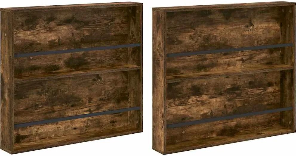 vidaXL Magazin állvány 2 pcs Füstölt tölgy 80 x 12 x 70 cm Faanyag