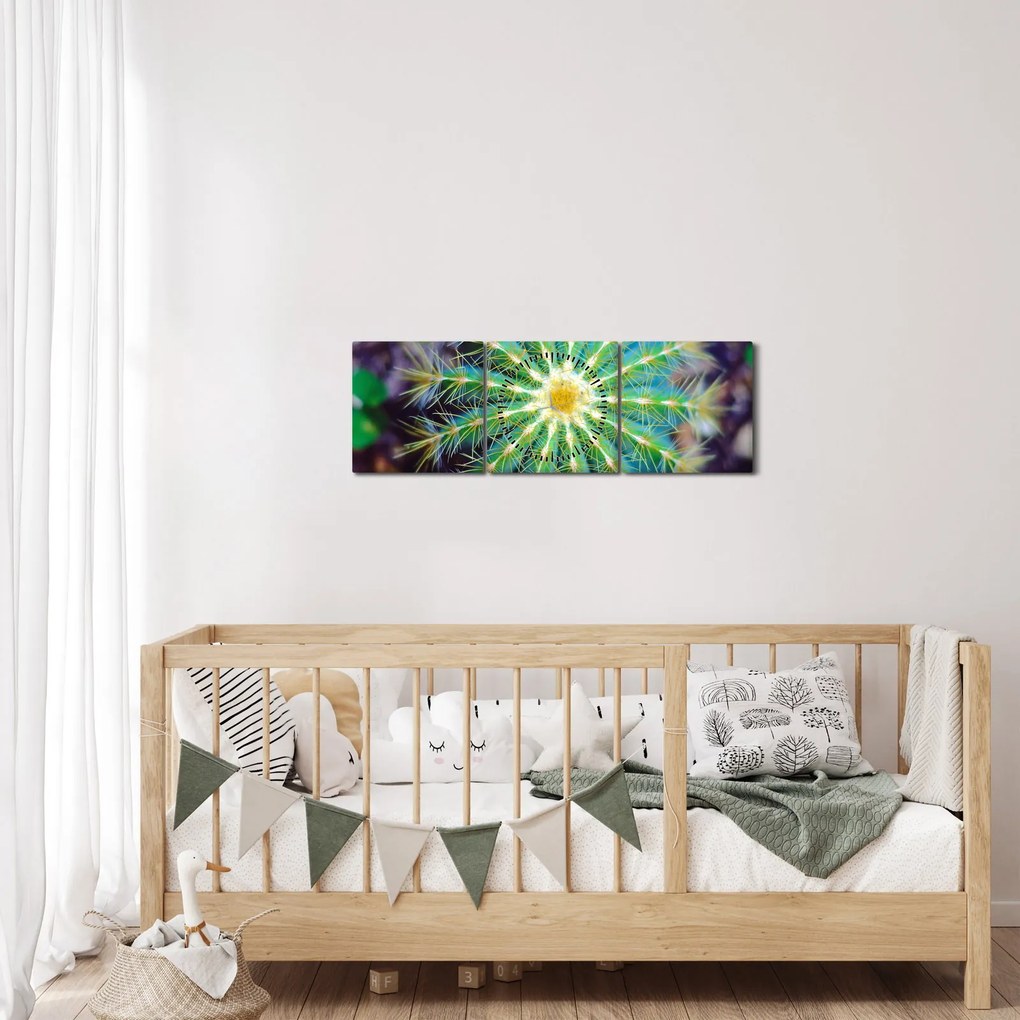 Kaktusz kép (órával) (90x30 cm)
