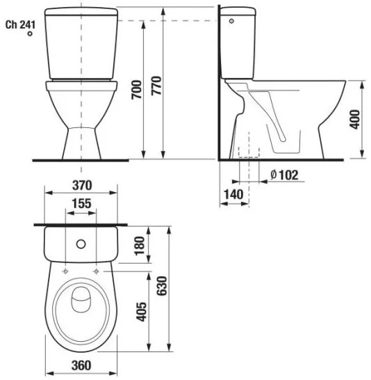 JIKA H8263870002413 - LYRA kombinált WC, kerámia/fehér