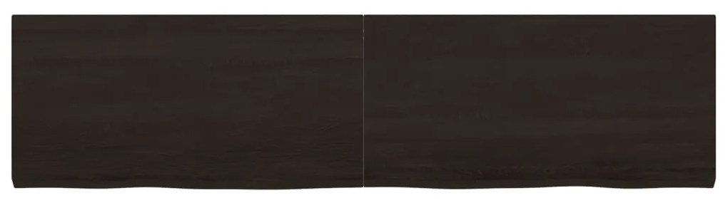 sötétbarna kezelt tömör tölgyfa asztallap 160x40x(2-4) cm