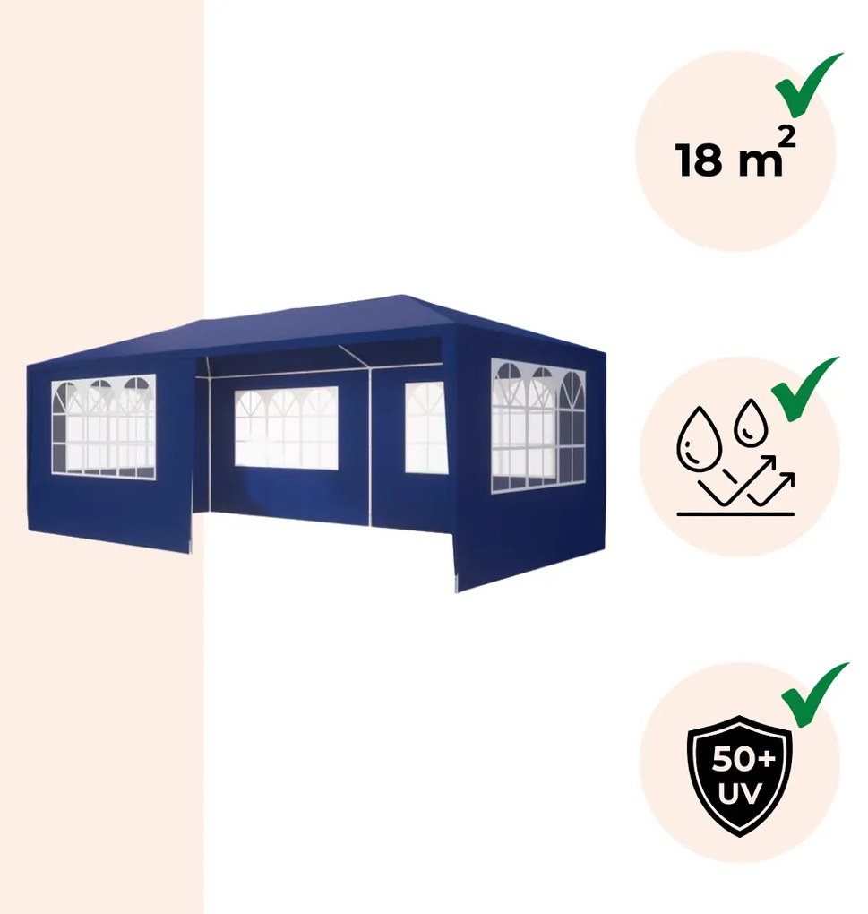 NEAPOL rendezvénysátor, 3x6m, kék Jurhan