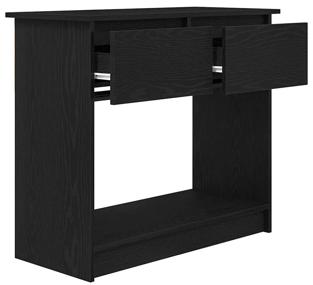 fekete konzolasztal fiókokkal 85,5x38,5x74,5 cm