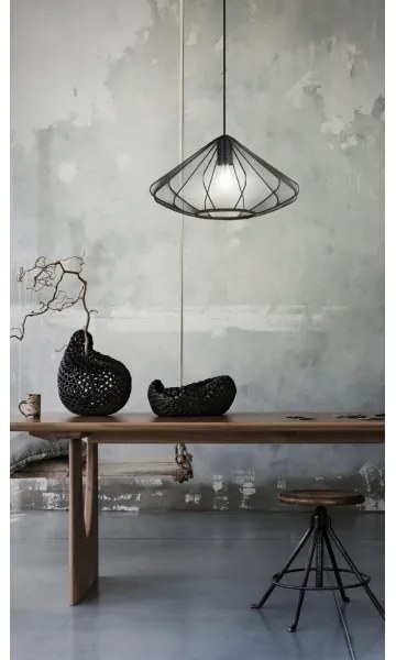 Eglo 43995 - Csillár zsinóron DOLWEN 1xE27/40W/230V átm. 42,5 cm fekete