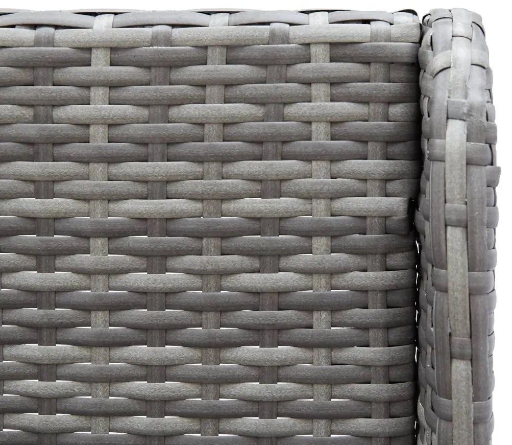 2 db szürke polyrattan kerti sarokkanapé