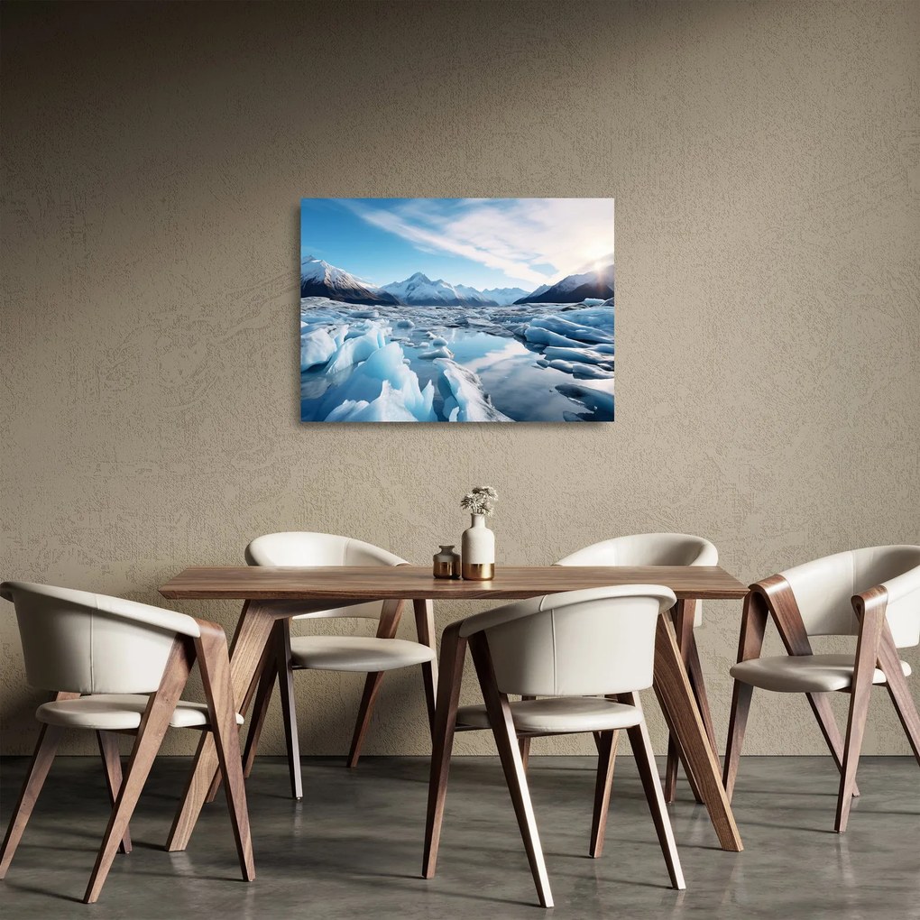Üveg kép - Gleccser képződmények (70x50 cm)