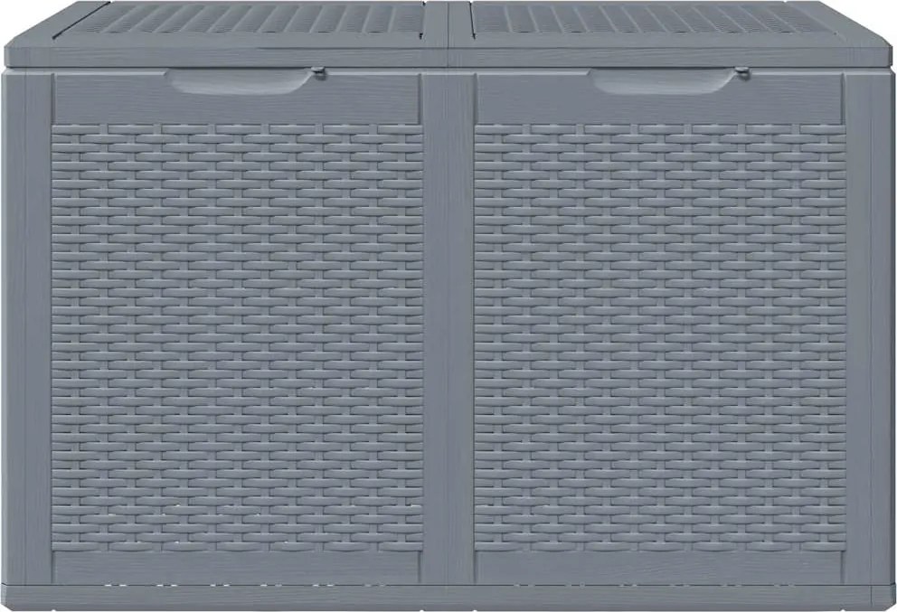 vidaXL szürke PP rattan kerti tárolóláda 180 L