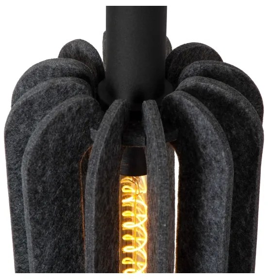 Lucide 45492/03/36 - Csillár zsinóron RAFAL 3xE27/40W/230V fekete/szürke