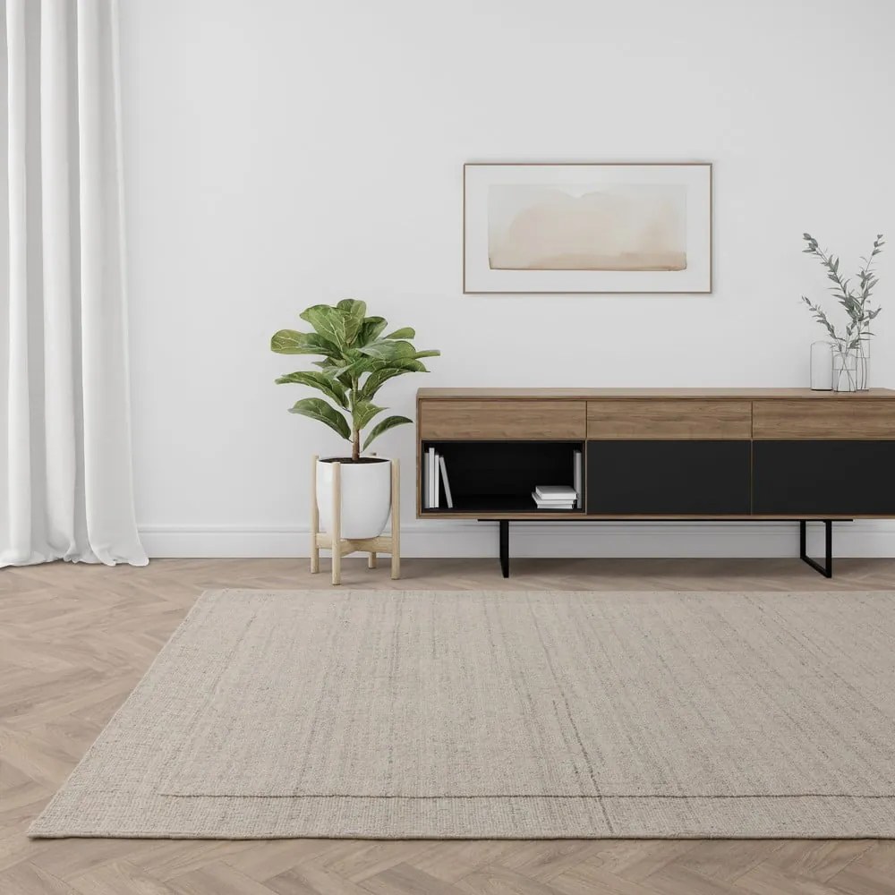 Krémszínű kézi szövésű gyapjú szőnyeg 120x170 cm Larson – Asiatic Carpets