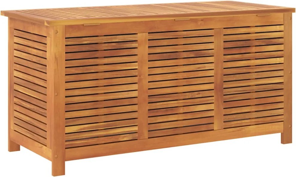 vidaXL tömör akácfa kerti tárolóláda zsaluval 113 x 50 x 56 cm